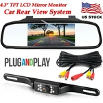 4.3" Backup Camera Mirror Car Rear View Reverse Night Vision Parking System Kits. Fixed Price $29.99.
