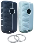 Runzuie 2PCS 4 Buttons Silicone Smart Remote Key Fob Small, Black/mint Green. Fixed Price $17.96.