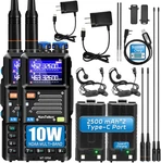 2-PK Ham Radio, 10W Long Range Handheld Noaa Weather Receiver, Rechargeable. Fixed Price $56.79.