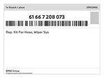 Genuine Bmw Rep. Kit For Hose, Wiper Sys 61-66-7-208-073 New. Fixed Price $36.15.