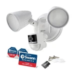 Swann Ring Floodlight Cam Wired Color Night Vision And Two-way Talk With Audio. Fixed Price $70.00.