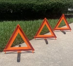 (3) Signal-stat 798 Foldable Free-standing Warning Emergency Road Triangle. Fixed Price $38.00.