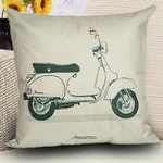 Scooter Pillow Cover Case Cotton Linen 17" X. Fixed Price $12.85.