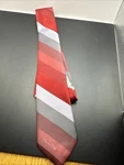 Oscar De La Renta Tie Red Diagonal Stripe Silk Blend Vintage 56 P1. Fixed Price $14.25.
