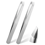 Qfgasre 2PCS Tweezers For Women Facial Hair Silver. Fixed Price $7.37.