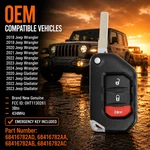 Oem Jeep Wrangler Gladiator 3B Flip Key OHT1130261 68416782AD. Fixed Price $144.99.