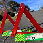 2 Vintage Aro Emergency Car Roadside Reflecting Triangle Original Box Man Cave. Fixed Price $19.99.