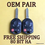 Oem Pair Ford 80 Bit Ha Keyless Remote Head Fob Combo Transmitter 164-R7040. Fixed Price $814.00.