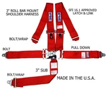 Rjs Racing Sfi 16.1 5PT Latch & Link Harness Belt Roll Mount Bar Red 1128604. Fixed Price $109.99.