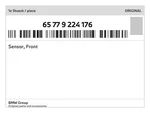 Genuine Bmw Sensor, Front 65-77-9-224-176 New. Fixed Price $112.88.