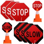 6 Pcs Stop Slow Traffic Signs 12 X Inch Double Sided Road Safety Sign, Wea.... Fixed Price $51.41.