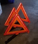 3 Sate-lite 711 Reflective Emergency Warning Triangles Signal Roadside Flare Kit. Fixed Price $39.99.