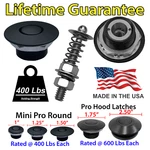 Hood Pins Quick Latch Push Button Pro Series Black Nhra Usa. Fixed Price $21.95.