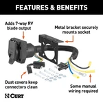 Curt Dual-output Adapter W/ Backup Alarm 4-WAY Flat To 7-WAY Rv Blade 57102. Fixed Price $40.00.